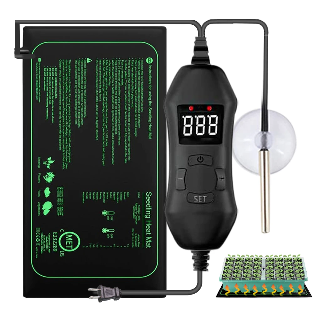 Seedling Heat Mat - 50 Вт Регулируемый термостат для ЕС-США/Великобритании/Австралии,