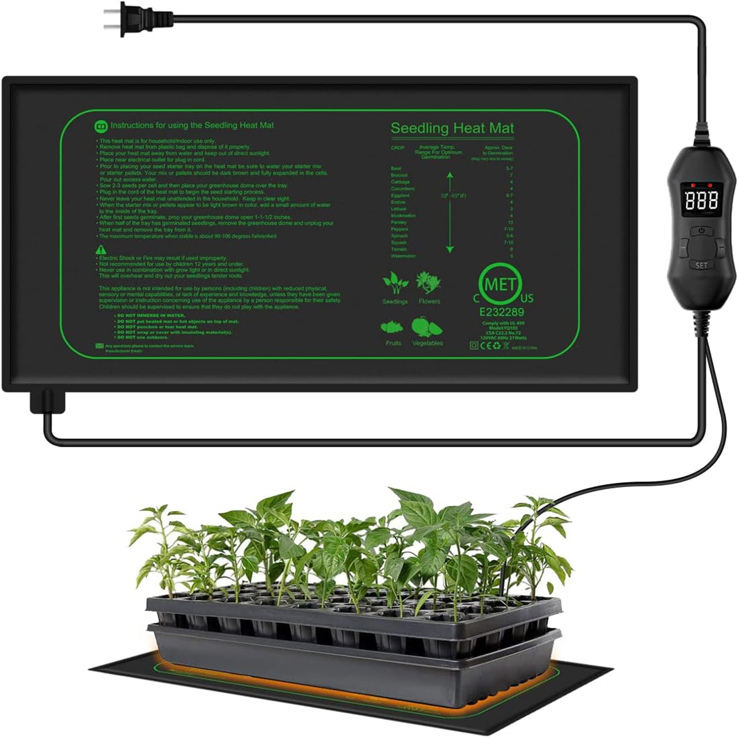 Коврик для рассады с цифровым  – обзор и цена Seedling Heat Mat